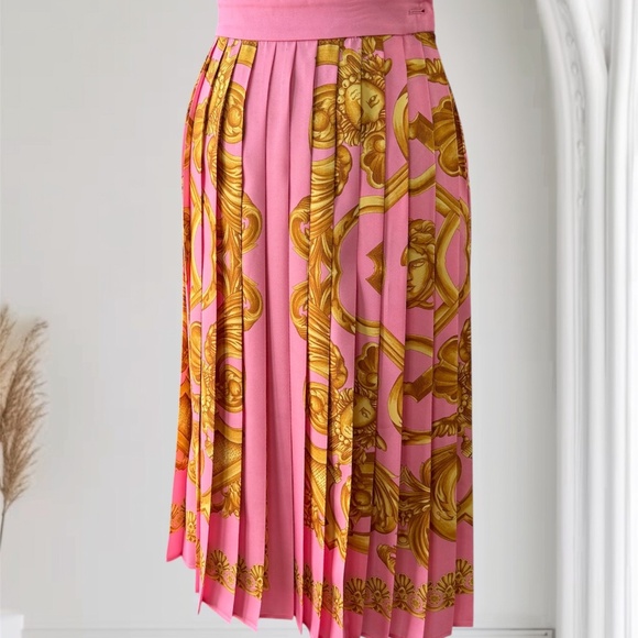 Versace Dresses & Skirts - Versace Heritage Print Pleated Midi Skirt,  36 (US 0) NWT Retail $2000 - Pictur
